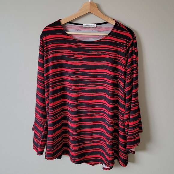Hamilton flare sleeve black stripe top - Picture 4 of 8